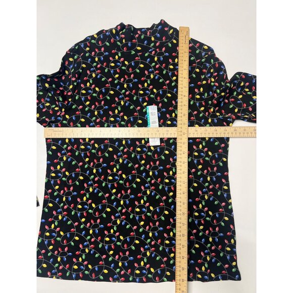 Christmas Lights Mock Top 100% Cotton Christmas Top Size XL - Picture 4 of 7